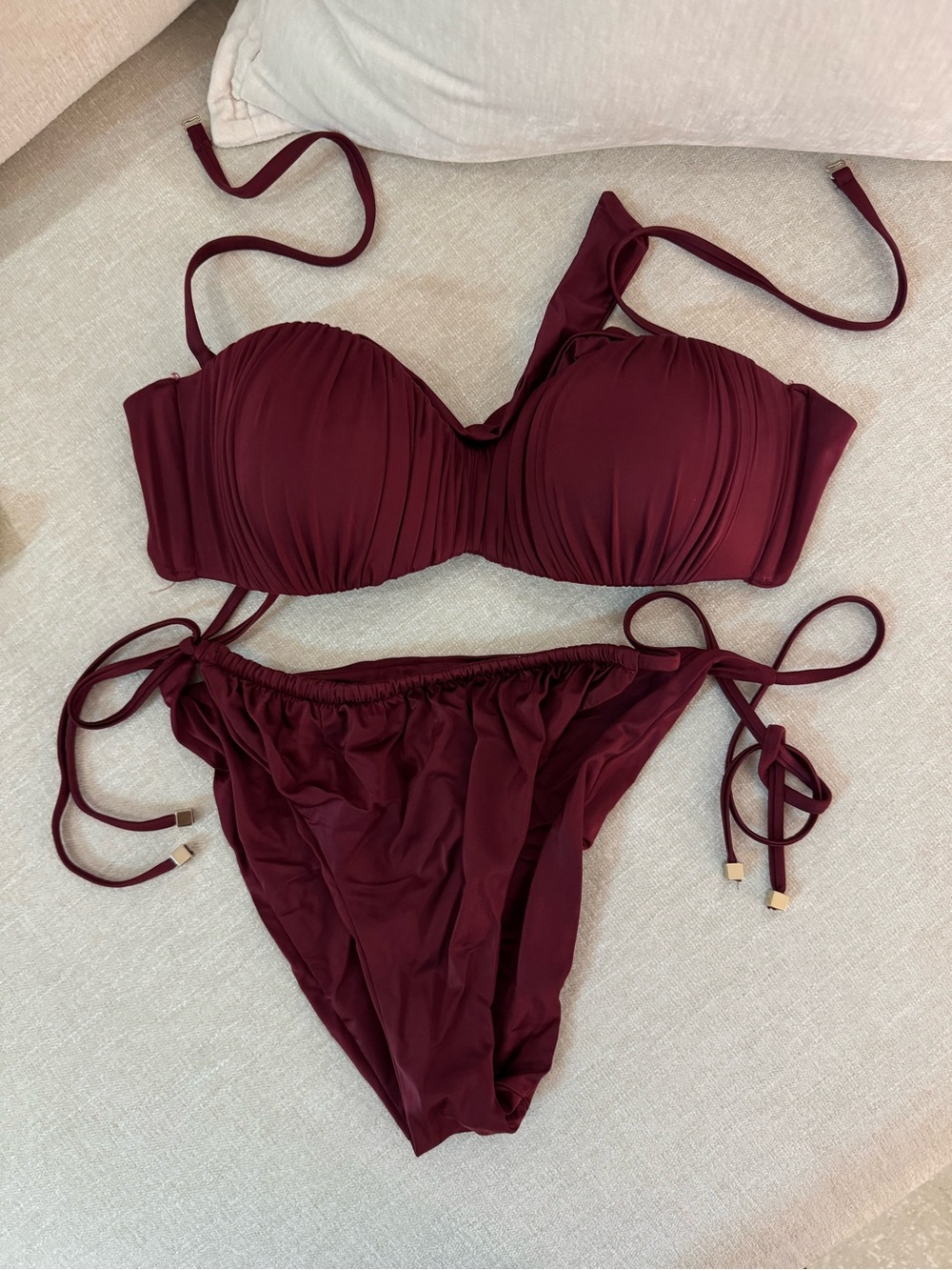 Deep Wine Two-Piece Bikini Set